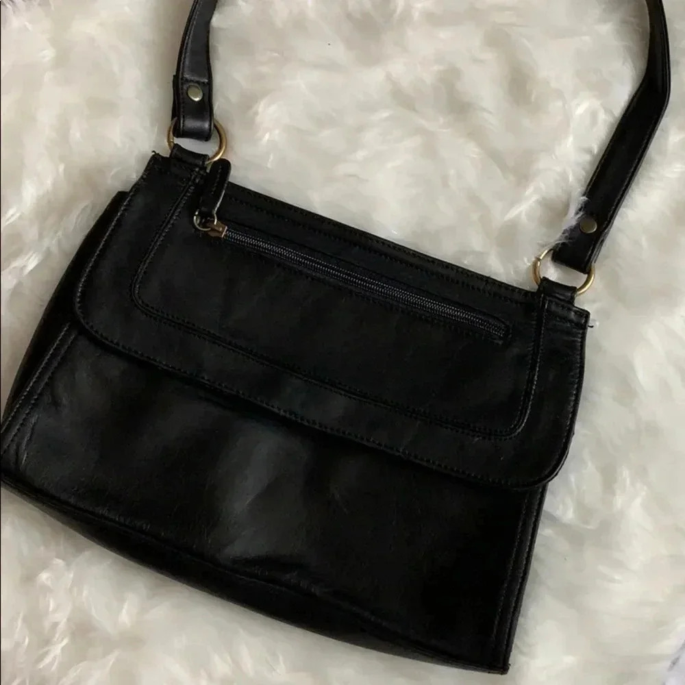 Fossil Vintage Black Leather Satchel